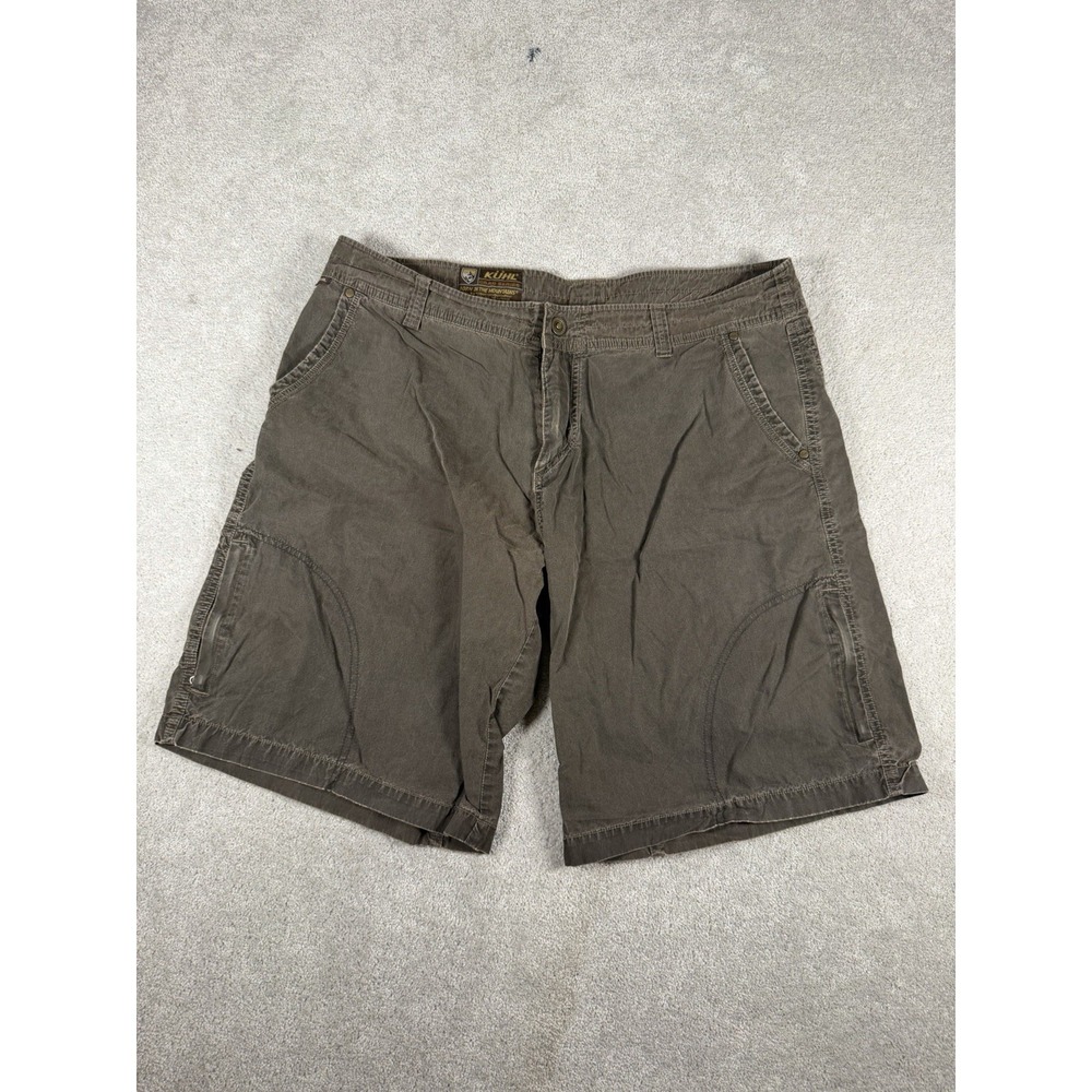 Kuhl Men's Size 38 Vintage‎ Patina Dye Hiking Shorts Zip Cargo Pockets Utility